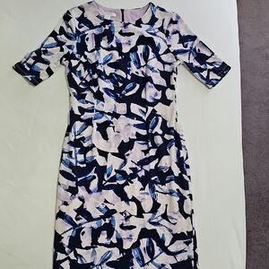 London Times Blue and Purple Abstract Dress